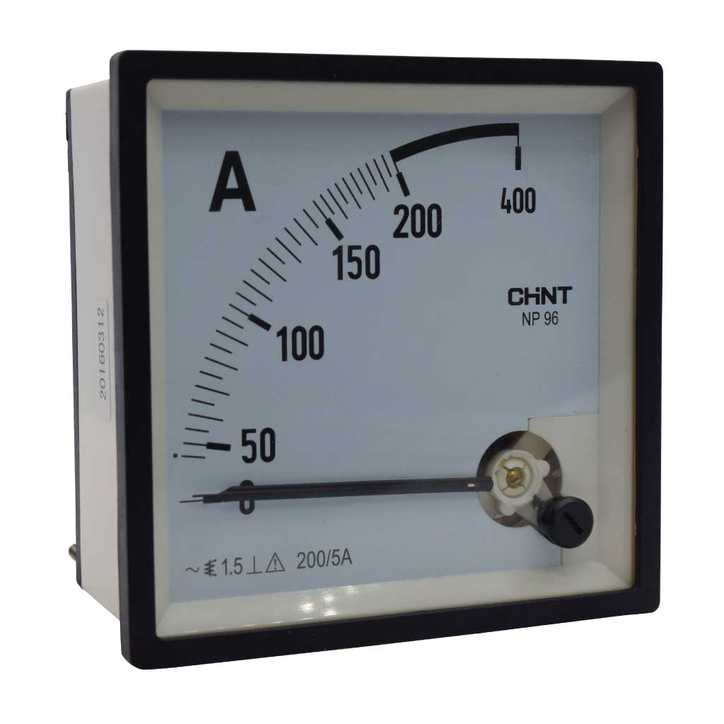 NP96-A-200/5 — AMPERIMETRO ANALOGO 0-200A/5, 96 X 96mmSE REQUIERE DONA DE CORRIENTE DE 200/5A